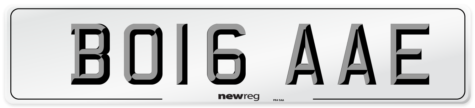 BO16 AAE Number Plate from New Reg